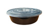 2000ML/2L BLACK ROUND CONTAINER & CLEAR LID 90 SETS/CTN |RK-IJ-RB2000F-BLK