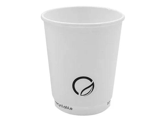 COFFEE CUP 8OZ DOUBLE WALL (WHITE) 500PCS | CUP-PC-D8W