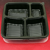 SKP, ROYAL KINGS, v2 PREMIUM SQUARE CONTAINERS BASE & LIDS 4-COMPARTMENTS BLACK (CON-TF-SQ4CA-BL-SET)