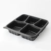 PREMIUM SQUARE CONTAINERS BASE & LIDS 5-COMPARTMENTS BLACK - ROYAL KINGS AU CON-TF-SQ5C_BL-SET_PPSQ5